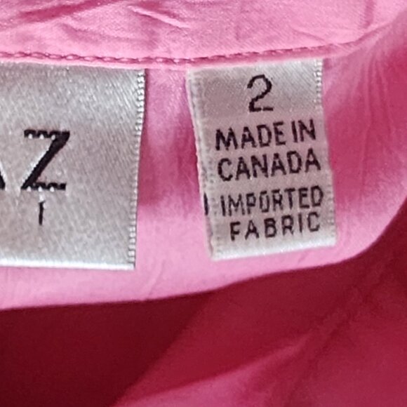 Farinaz Taghavi Pink Imported Cotton Poly Fancy Cuff LS Button Up Dress Top Sz 2 - Picture 15 of 16